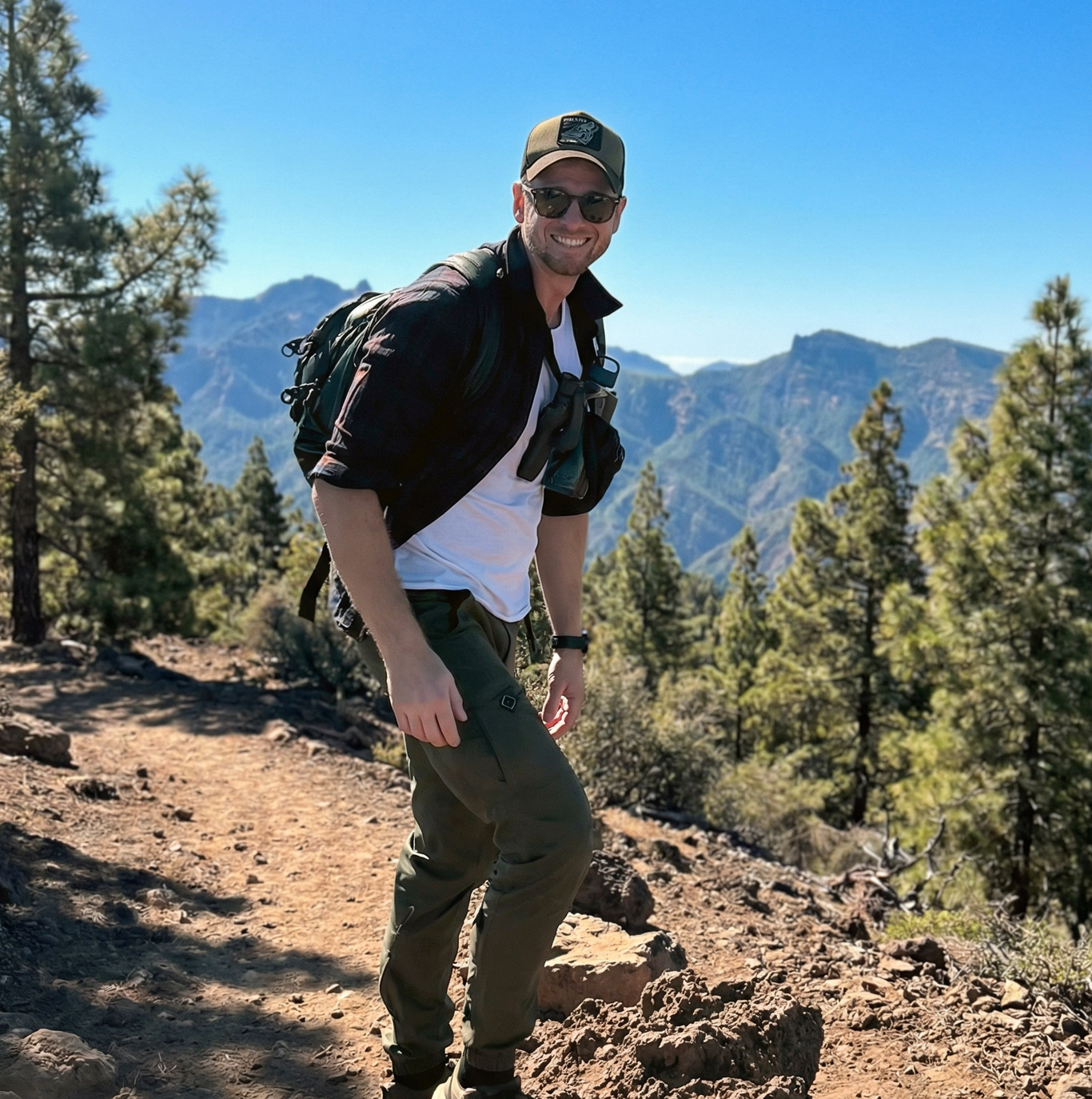 Sergio hiking in the mountains of Madeira